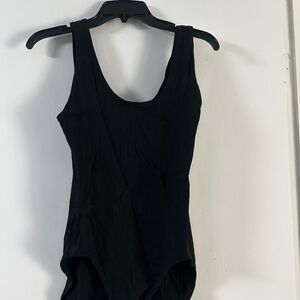 LOFT Black Ribbed Bodysuit